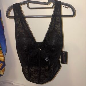 NWT Playboy Black Corset Top